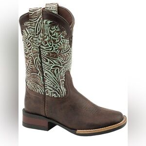 Roper Brown and Green Heeled Boots - Girl